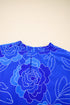 Garden Party Floral Outline Ruffle Hem Tiered Mini Dress